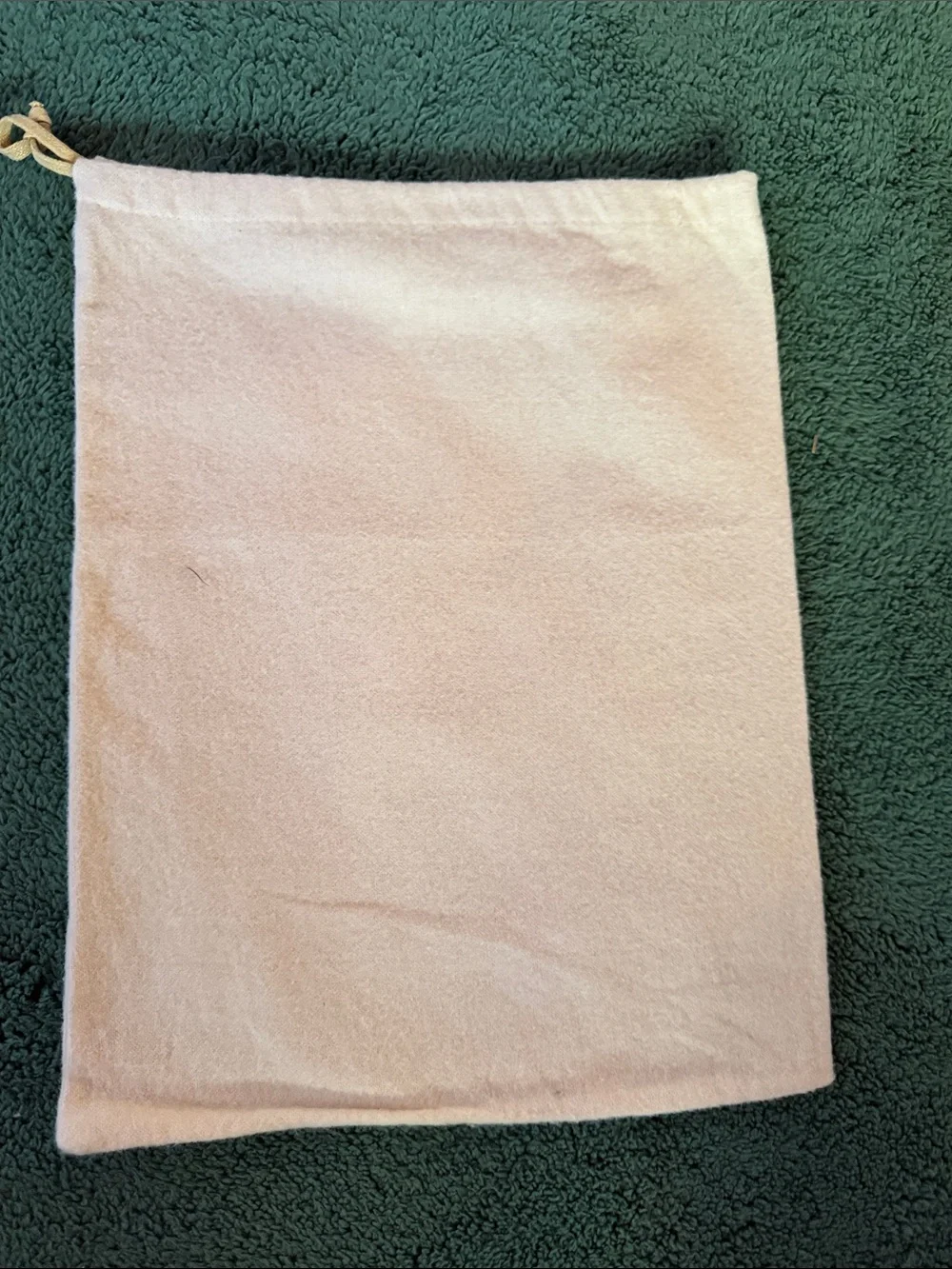 cult gaia blush pink drawstring dust pouch with red logo